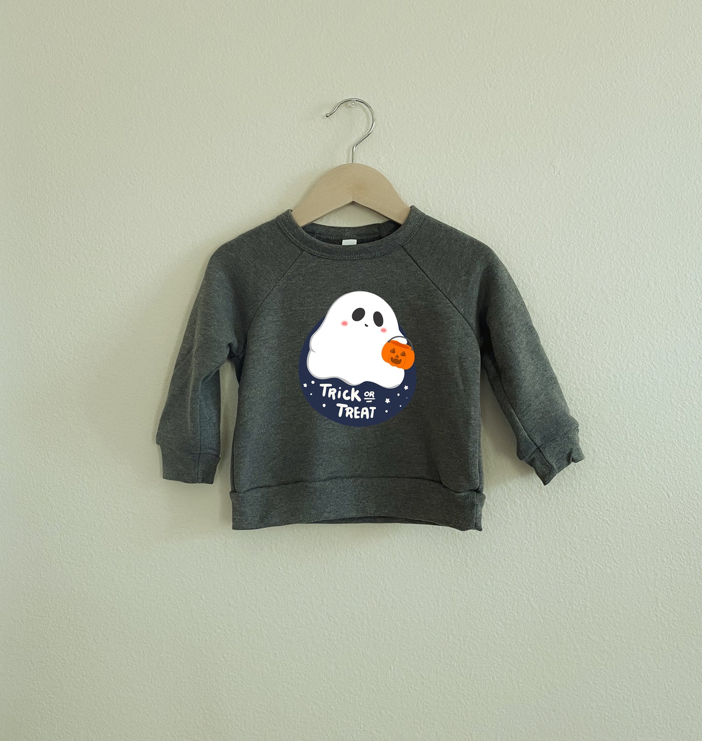 Halloween Trick or Treat Crew Neck | Halloween Ghost Crew Neck | Halloween Pumpkin Crew Neck | Kids Halloween Crew Neck | Toddler Halloween Crew Neck