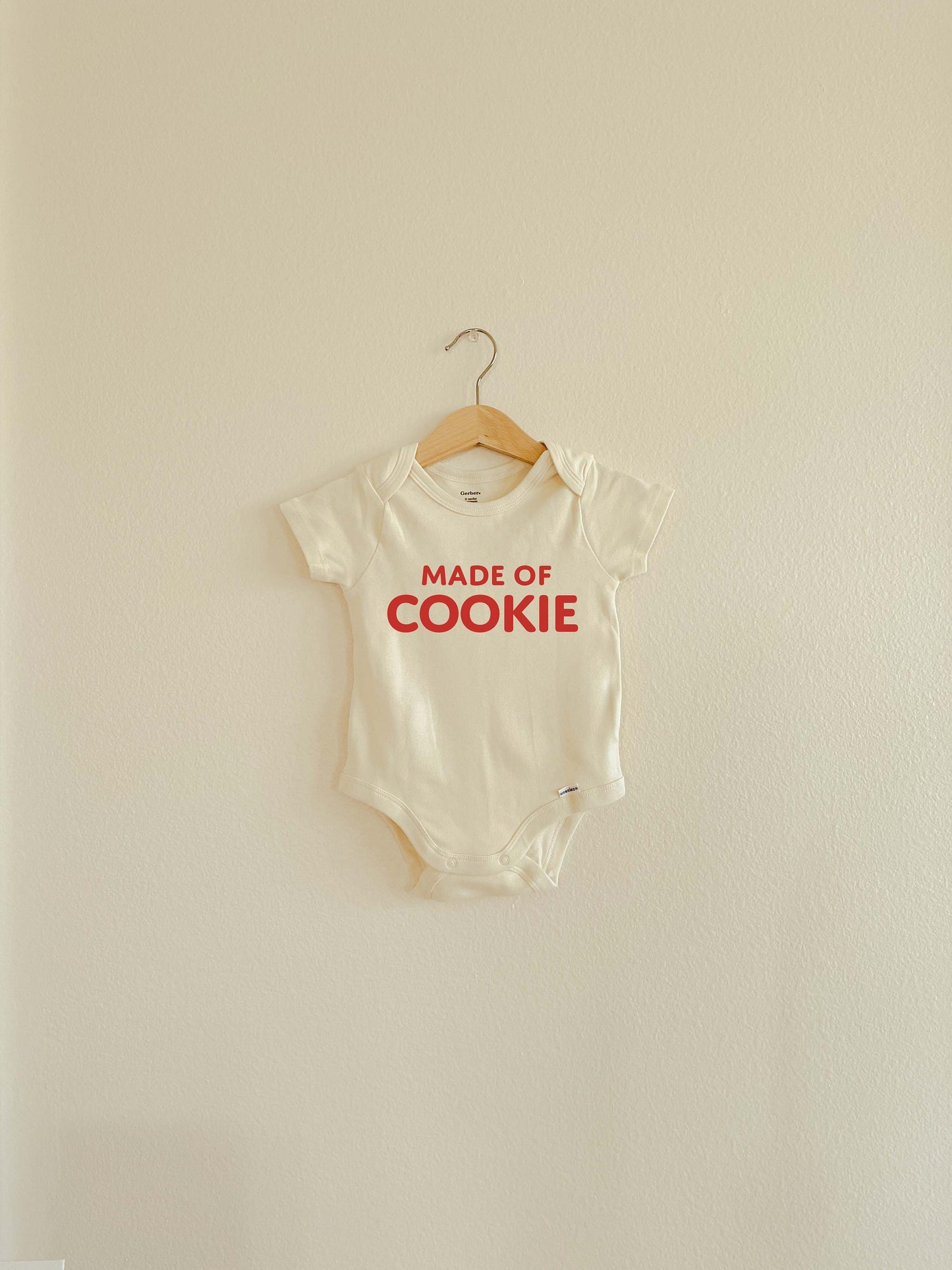 Made of Cookie Lover Neutral Style Baby Toddler Girl Boy Bodysuit for Announcement Baby Shower Gift for Hospital Outfit Newborn Onesie