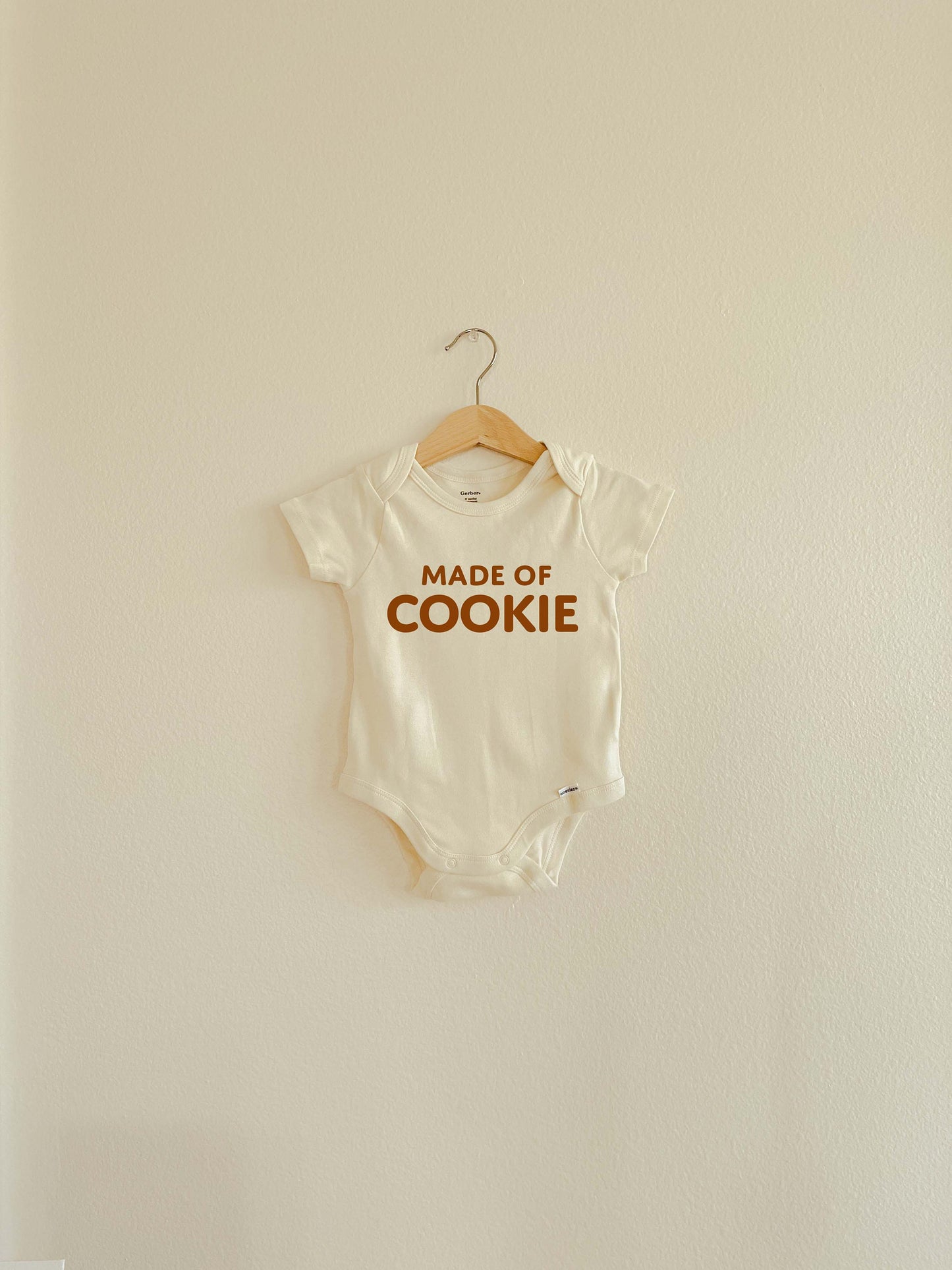 Made of Cookie Lover Neutral Style Baby Toddler Girl Boy Bodysuit for Announcement Baby Shower Gift for Hospital Outfit Newborn Onesie