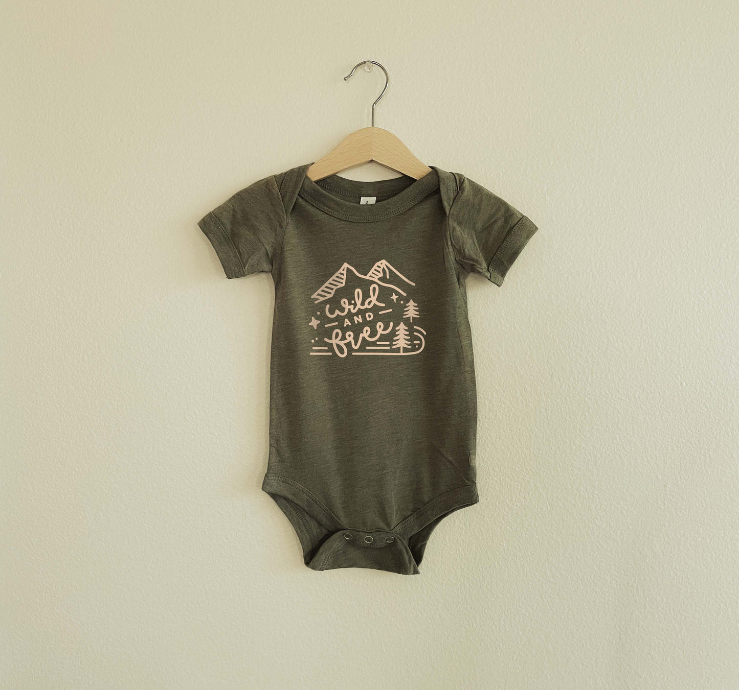 Wild and Free | Baby Onesie | Bodysuit | Short Sleeve Baby Onesie | Neutral Baby Clothes Active