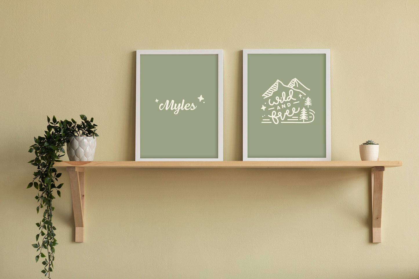 Custom Name Prints Baby Boy Girl Nursery Wall Art of Nature Wild and Free Decor for Bedroom Wall Decor Boho Earth Nursery New Mom Gift