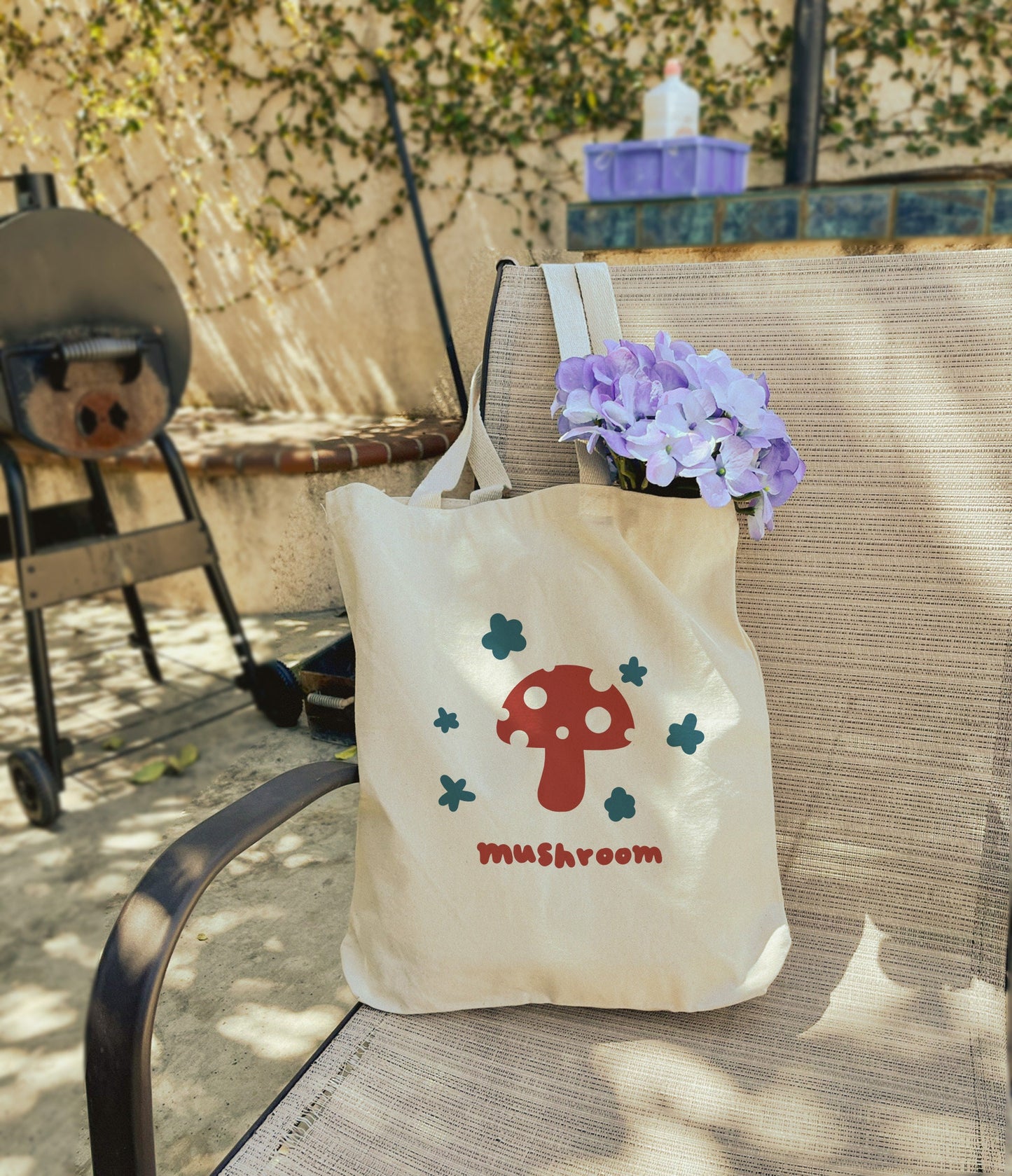 Spring Mushroom Tote Bags of Vintage Artsy Mushroom Useable Canvas Bag Gift For Her Him Cute Market Eco Friendly Aesthetic Hippi Boho Tote