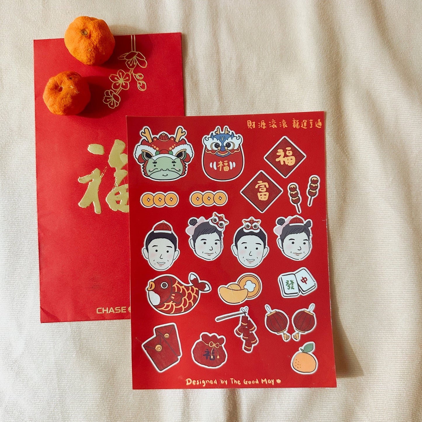 Year of the Dragon customized stickers for Lunar New Year- 42 stickers