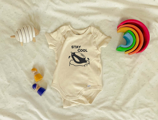 Stay Cool Penguin | Baby Onesie | Bodysuit | Short Sleeve Baby Onesie | Neutral Baby Clothes