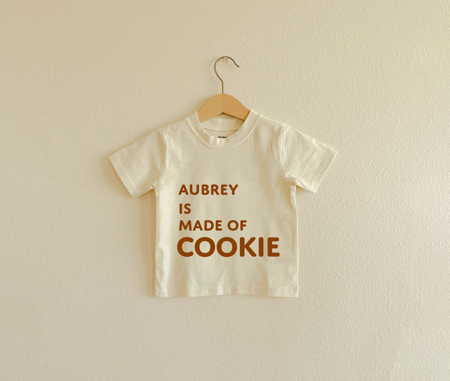 Personalized Made of Cookie | Toddler Shirt | Short Sleeve Kids Shirt | Neutral Baby Clothes | Personalized Gift