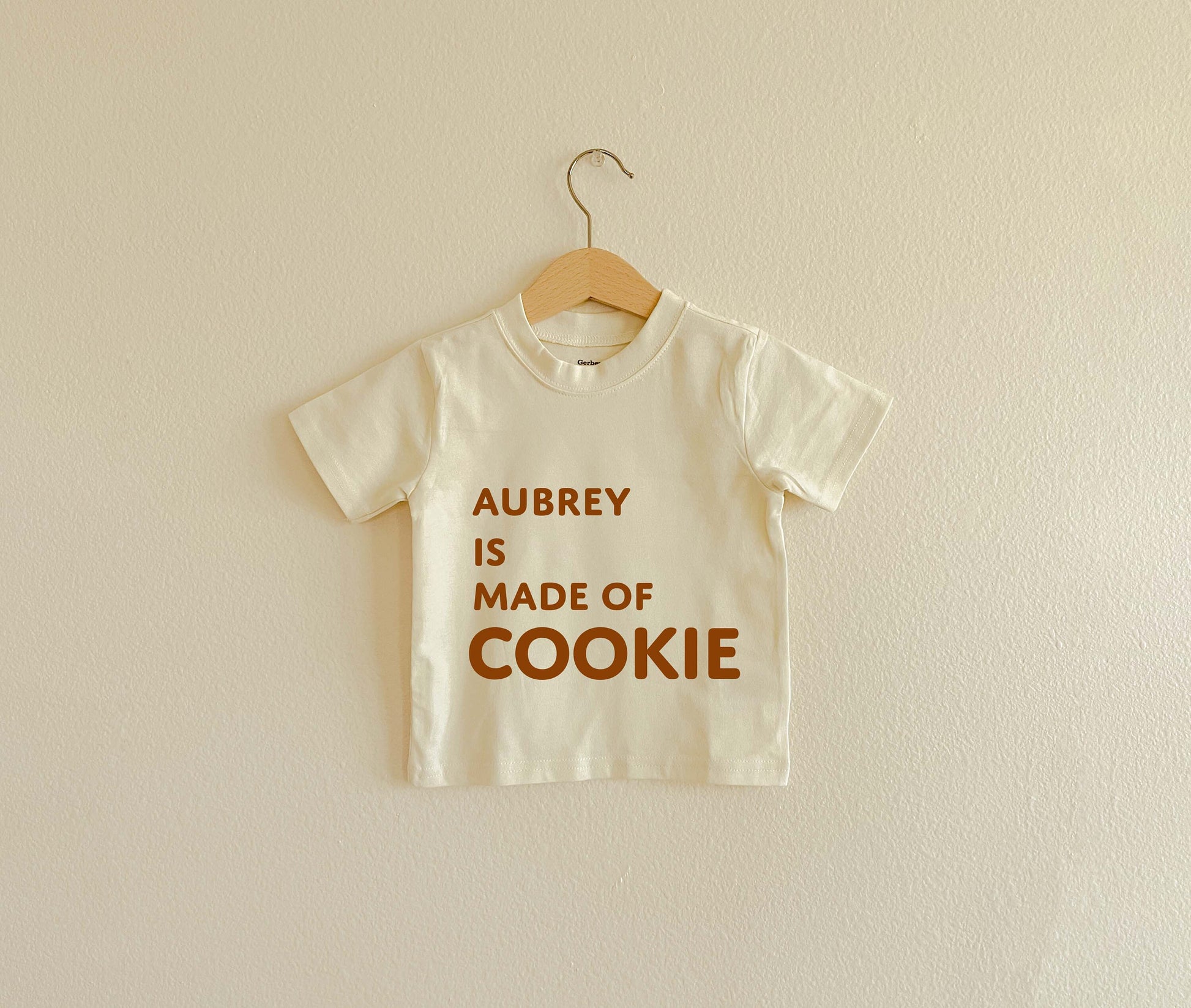 Personalized Made of Cookie | Toddler Shirt | Short Sleeve Kids Shirt | Neutral Baby Clothes | Personalized Gift