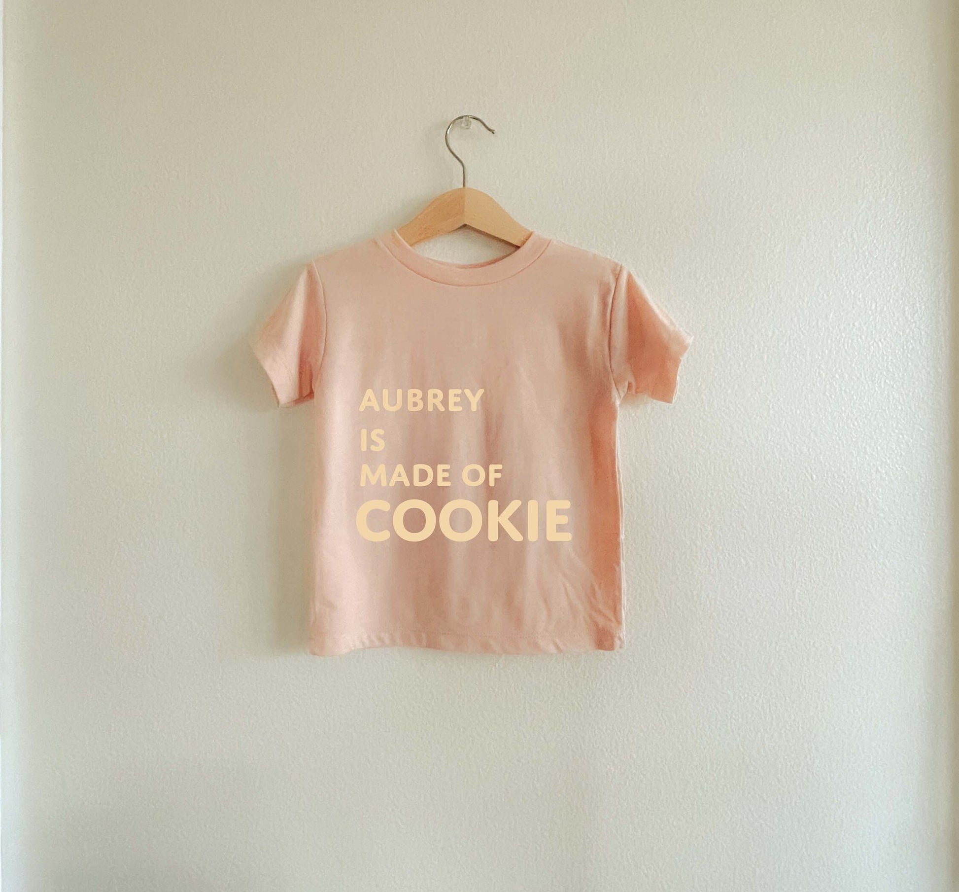 Personalized Made of Cookie | Toddler Shirt | Short Sleeve Kids Shirt | Neutral Baby Clothes | Personalized Gift