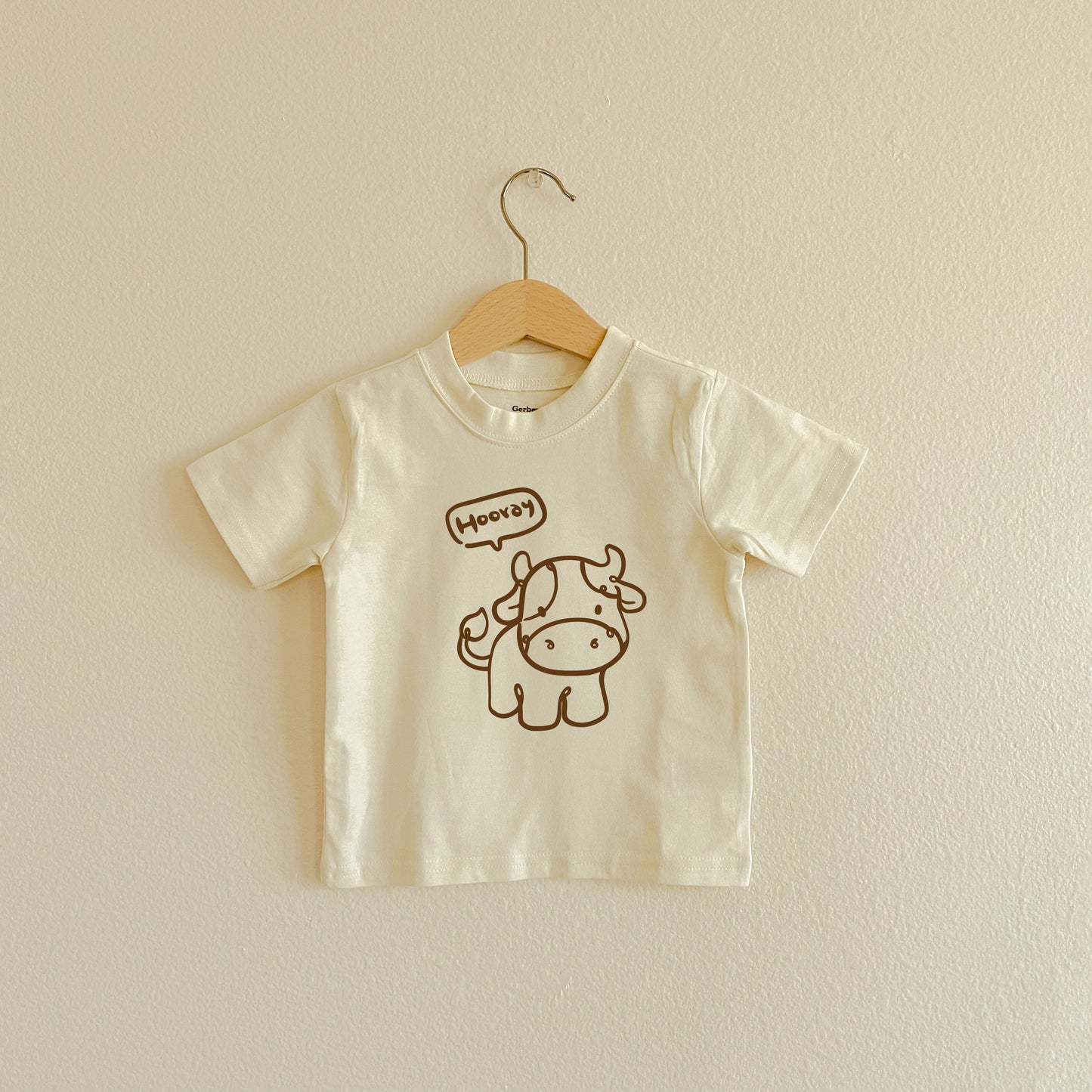 Greeting Cow | Toddler Shirt | Short Sleeve Kids Shirt |   Neutral Baby Clothes