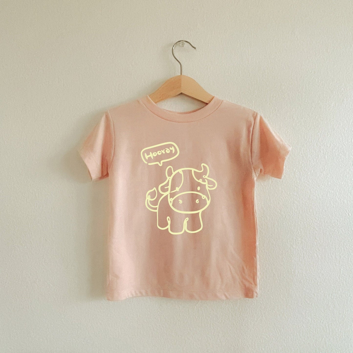 Greeting Cow | Toddler Shirt | Short Sleeve Kids Shirt |   Neutral Baby Clothes