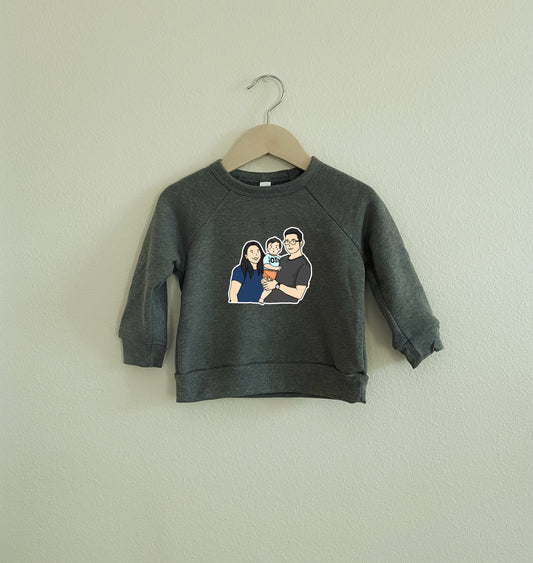 Custom Portrait From Photo Crewneck | Toddler Personalized Picture Sweatshirt | Baby Portraits Clothing