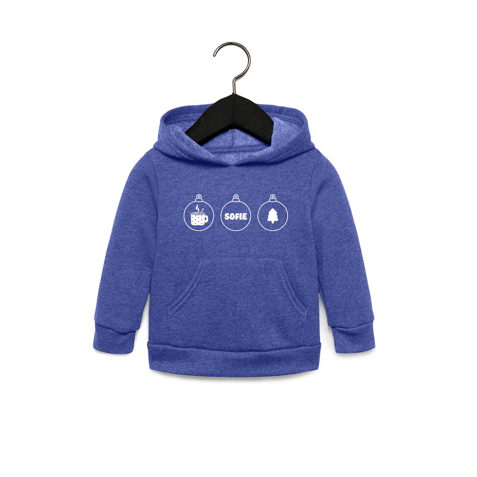 Personalized Christmas Ornaments Kids Soft Hoodie | Kids Christmas personalized Long Sleeve Hoodie | Toddler Christmas Hoodie