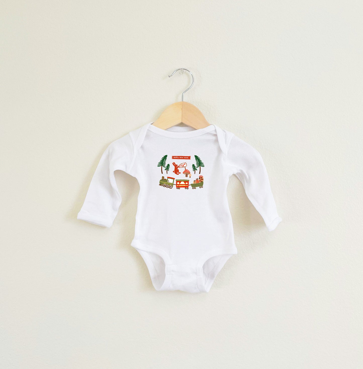 Baby Lunar New Year Rabbit Long Sleeve Onesie  | Cute Baby Lunar New Year Onesie  | baby Long Sleeve Onesie | Rabbit  Long Sleeve Onesie