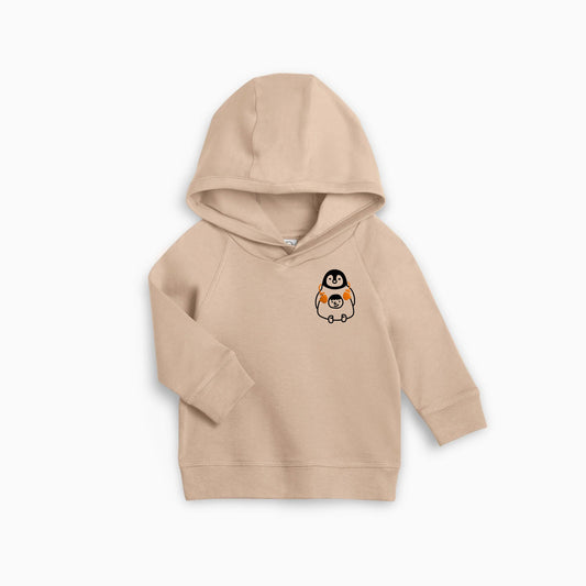 Organic Cotton Cozy Penguin Hooded Pullover | Cute Penguin Long Sleeve Hooded Tops | Toddler Penguin Long Sleeve Hooded