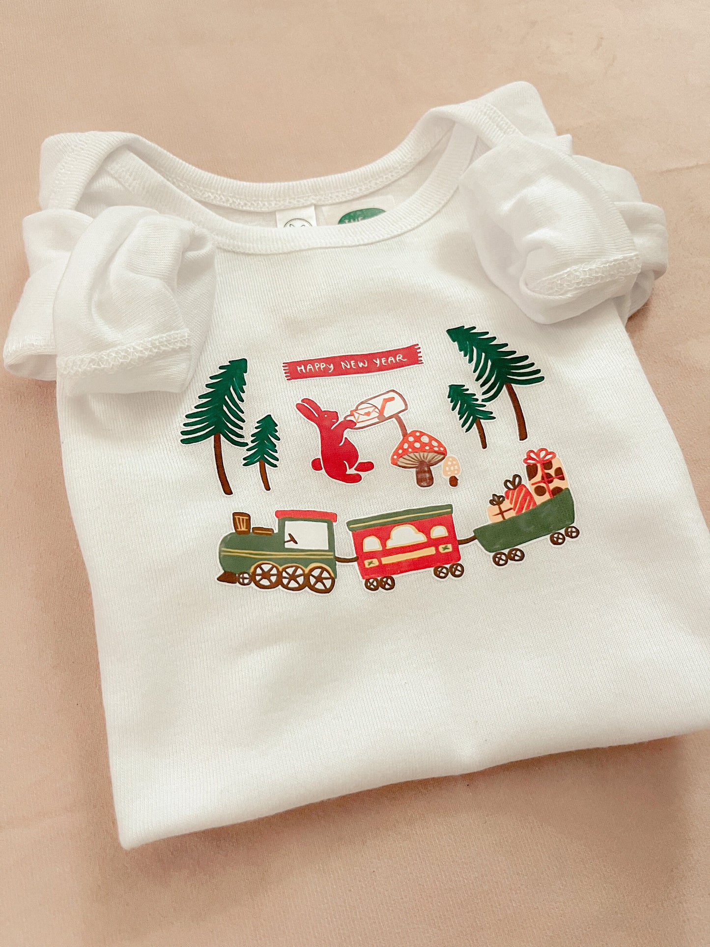 Baby Lunar New Year Rabbit Long Sleeve Onesie  | Cute Baby Lunar New Year Onesie  | baby Long Sleeve Onesie | Rabbit  Long Sleeve Onesie