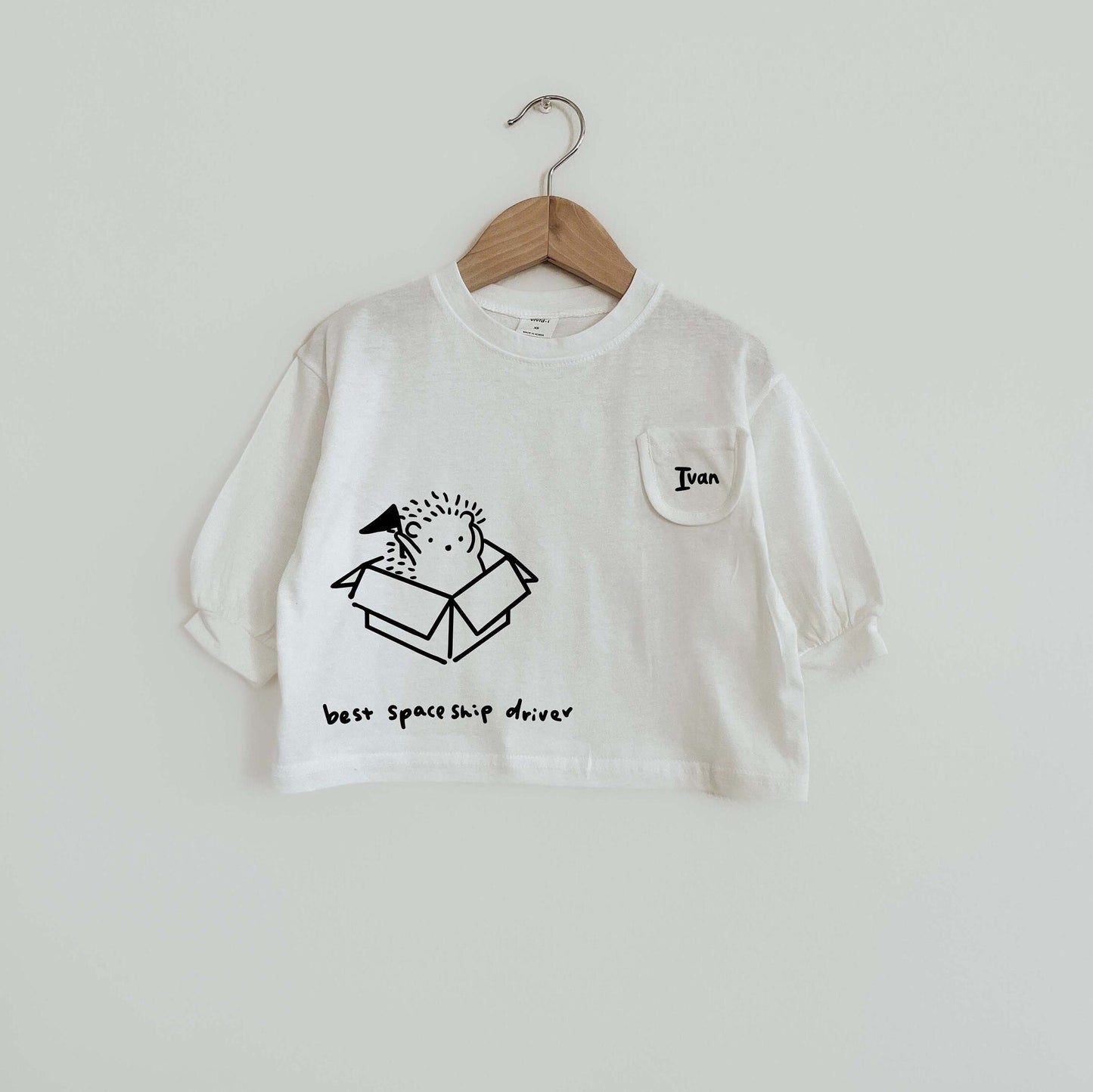 Custom Name Hedgehog shirt for Toddler Baby Boy Girl Cute Animal Long sleeve Shirt for Gender Neutral Kids Space pullover Tops