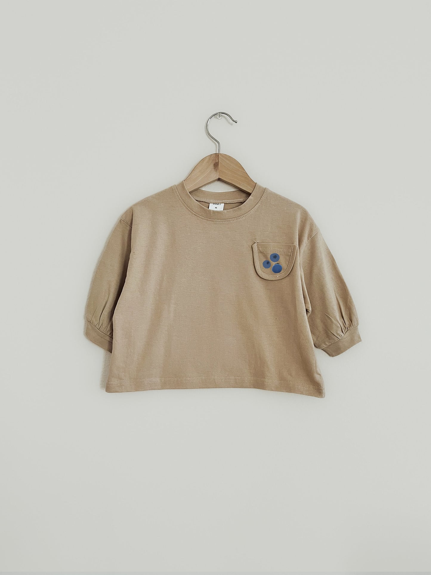 Blueberry Puff shirt for Toddler Baby Boy Girl Fruit Pocket Long sleeve Shirt for Gender Neutral Kids pullover Farmers Market Tops