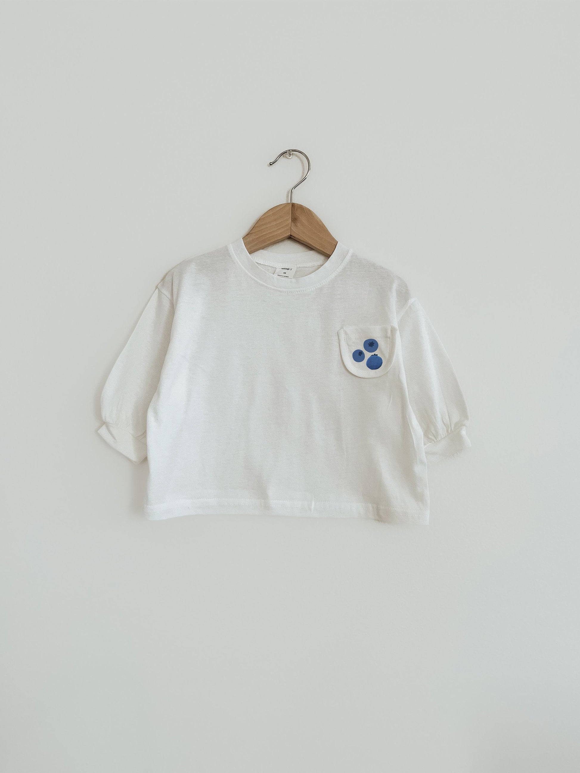 Blueberry Puff shirt for Toddler Baby Boy Girl Fruit Pocket Long sleeve Shirt for Gender Neutral Kids pullover Farmers Market Tops
