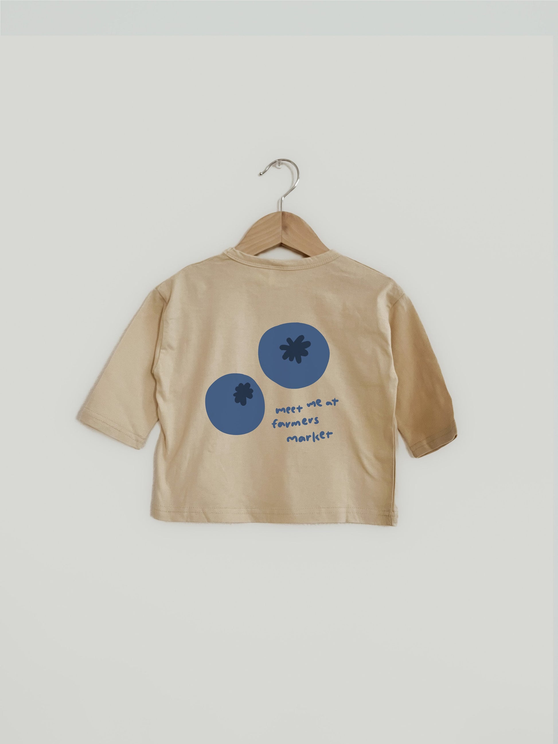 Blueberry Puff shirt for Toddler Baby Boy Girl Fruit Pocket Long sleeve Shirt for Gender Neutral Kids pullover Farmers Market Tops