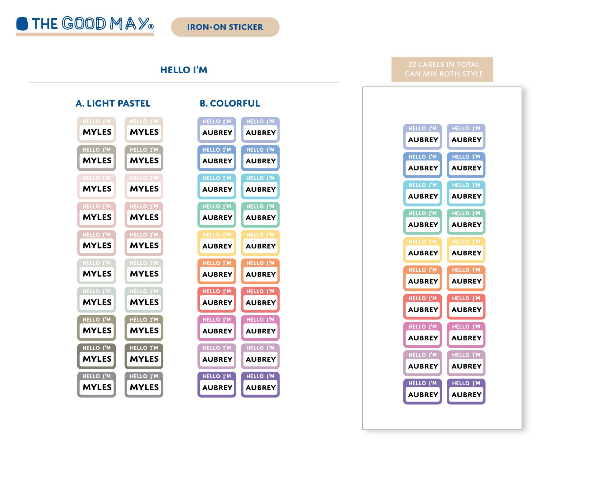 Iron-on Personalized Name Labels