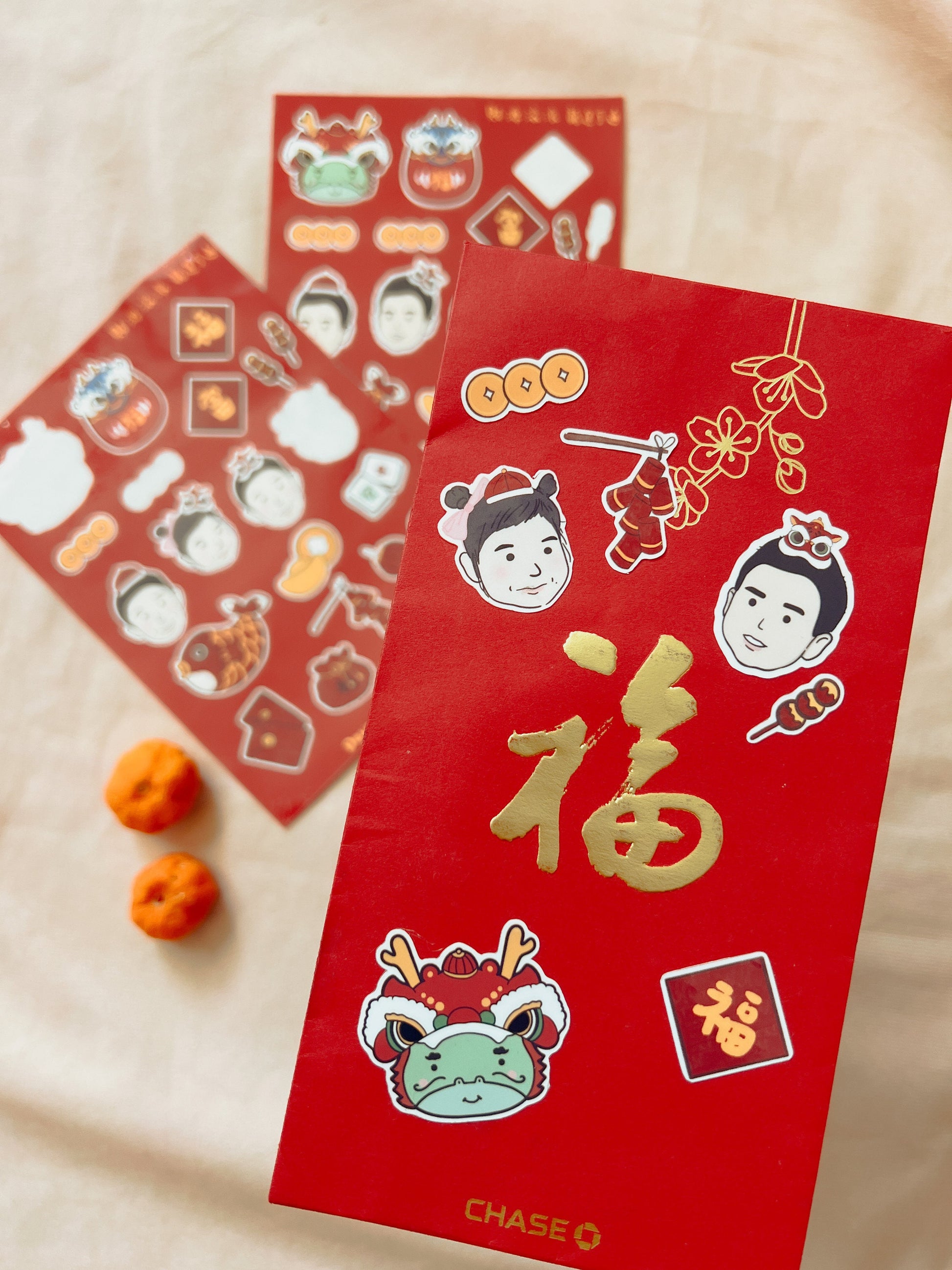 DIGITAL FILE ONLY -- Year of the Dragon customized stickers for Lunar New Year